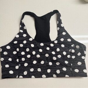 Outdoor Voices Black and White Polka Dot Sports Bra
